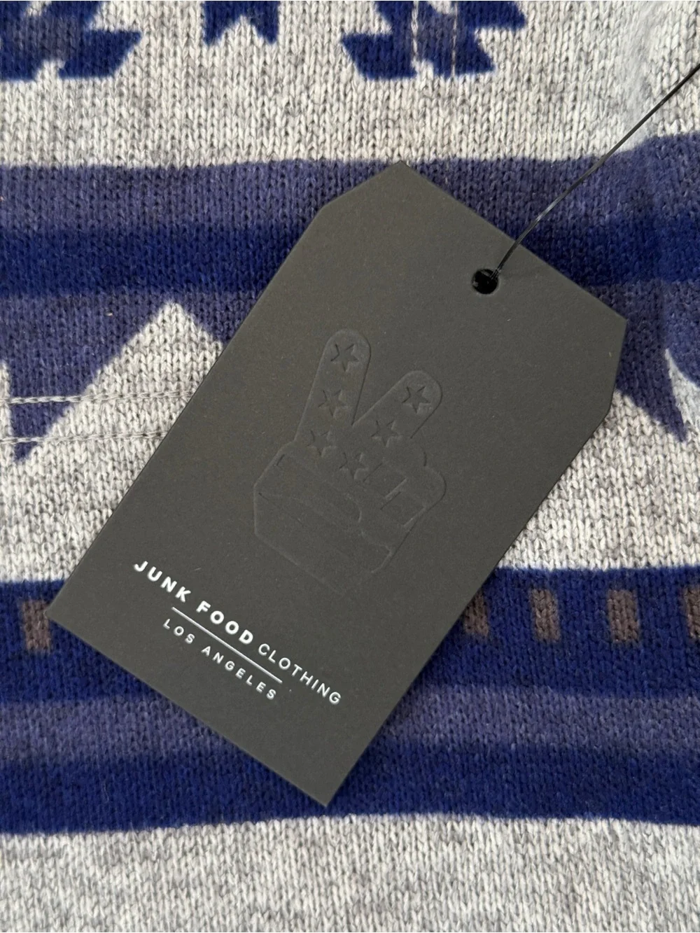 Junk Food New W Tags Cartigan Sweatshirt Sabatini Blue Indigo 12MJK609 Size Med